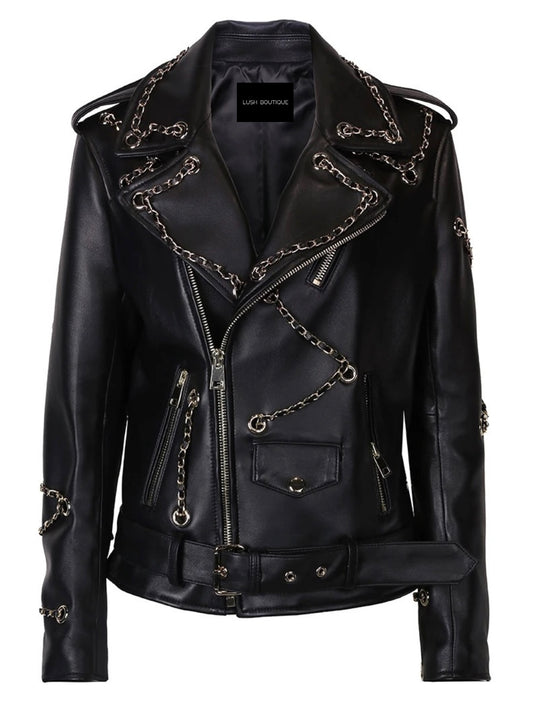 Coco leather jacket