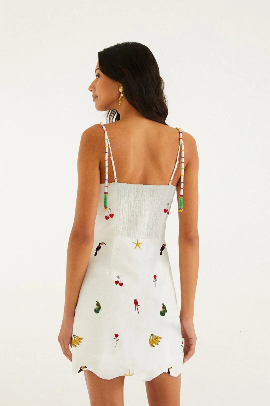 Off-White Cool Day Embroidered Beaded Mini Dress