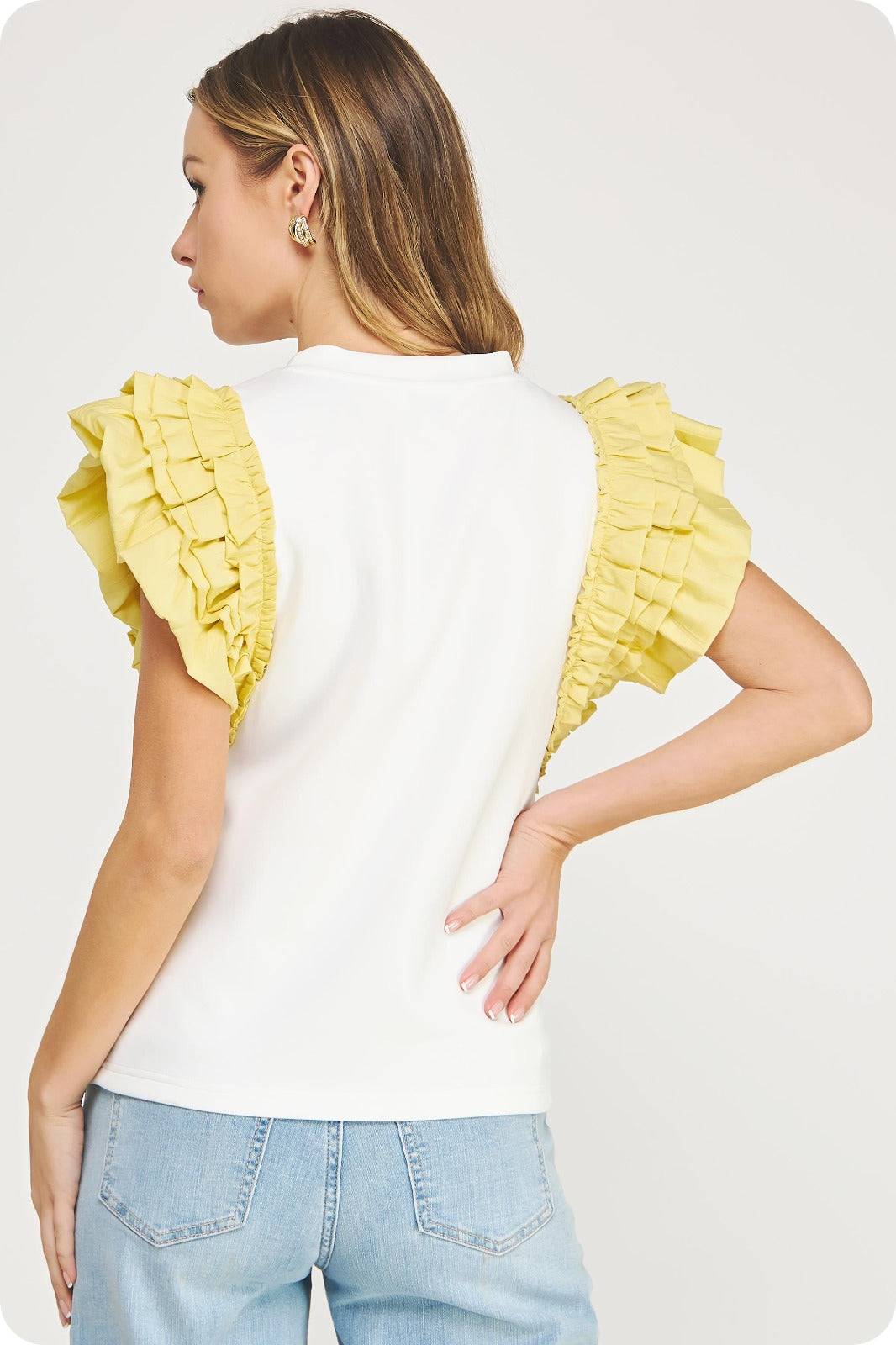 Butter Ruffle Sleeve Top