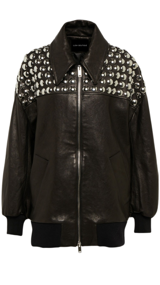 Noir studded Jacket