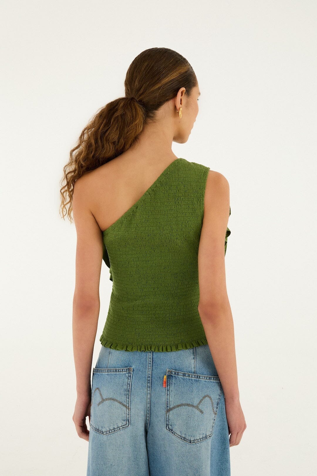 Green One Shoulder Top