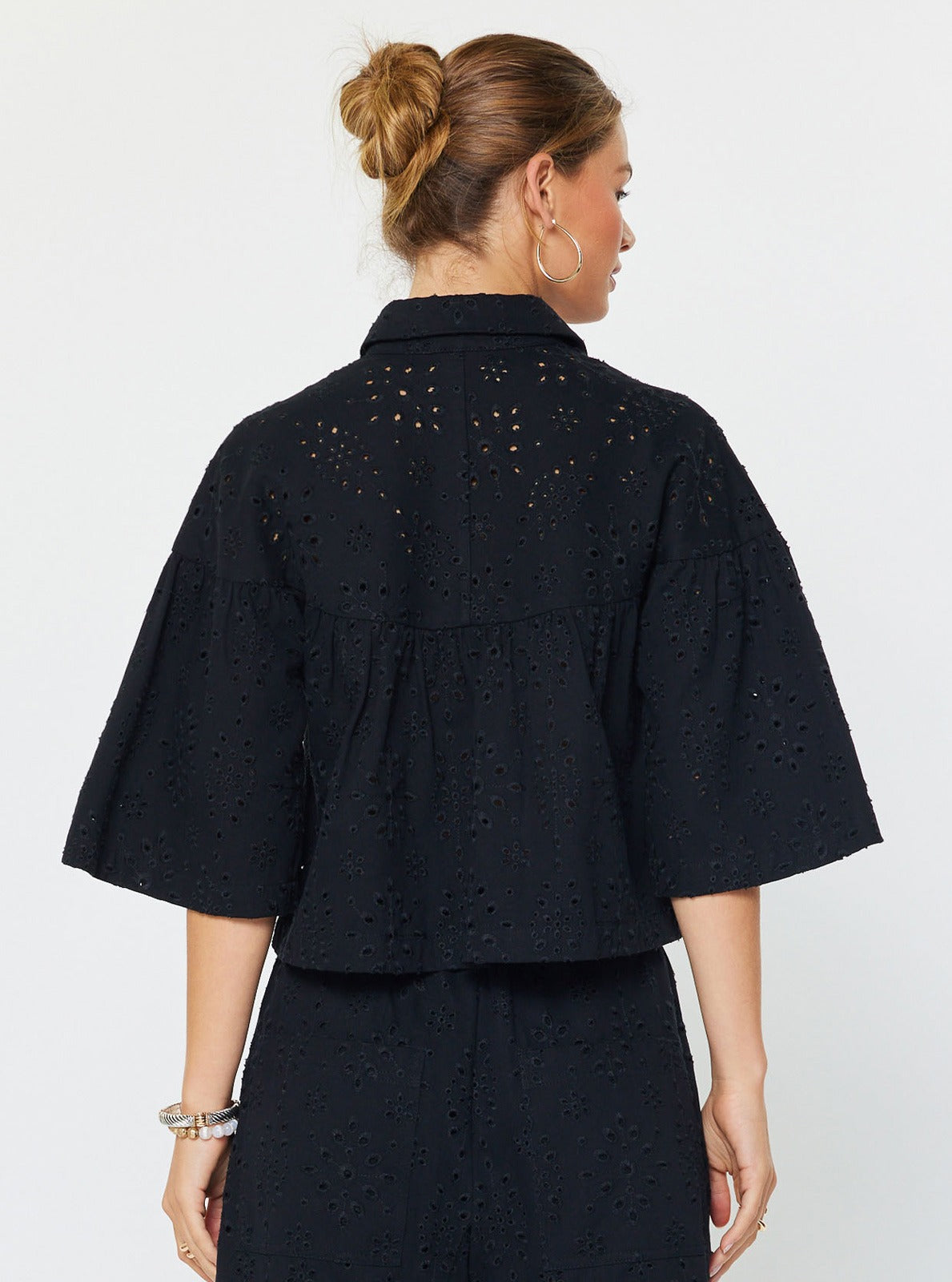 Black Broderie Denim jacket