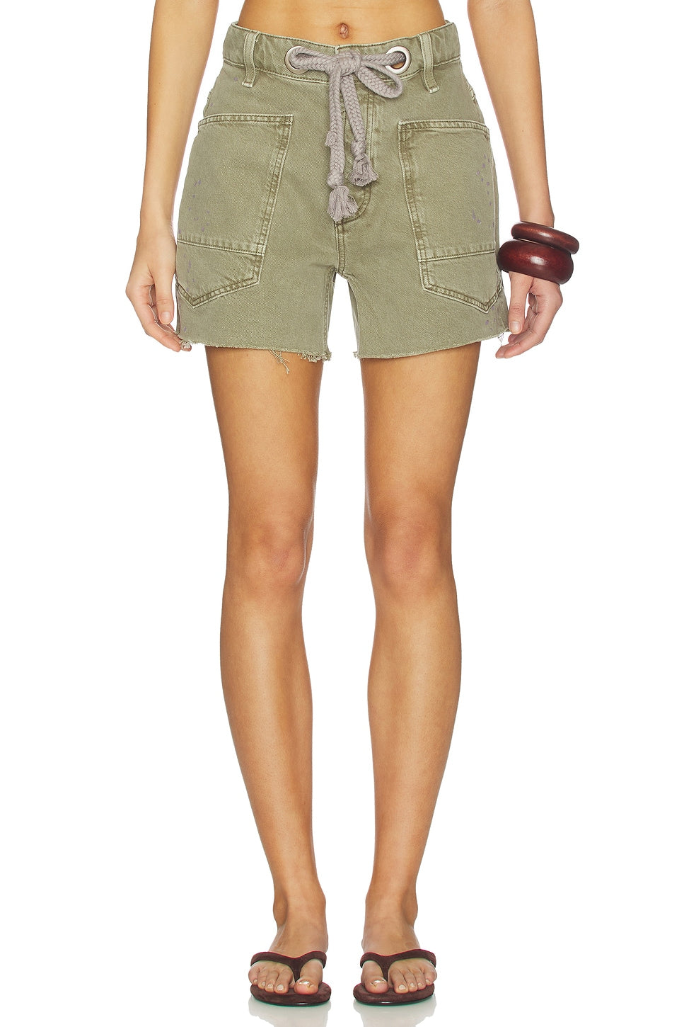 Moxie Barrel Denim Shorts-Fern