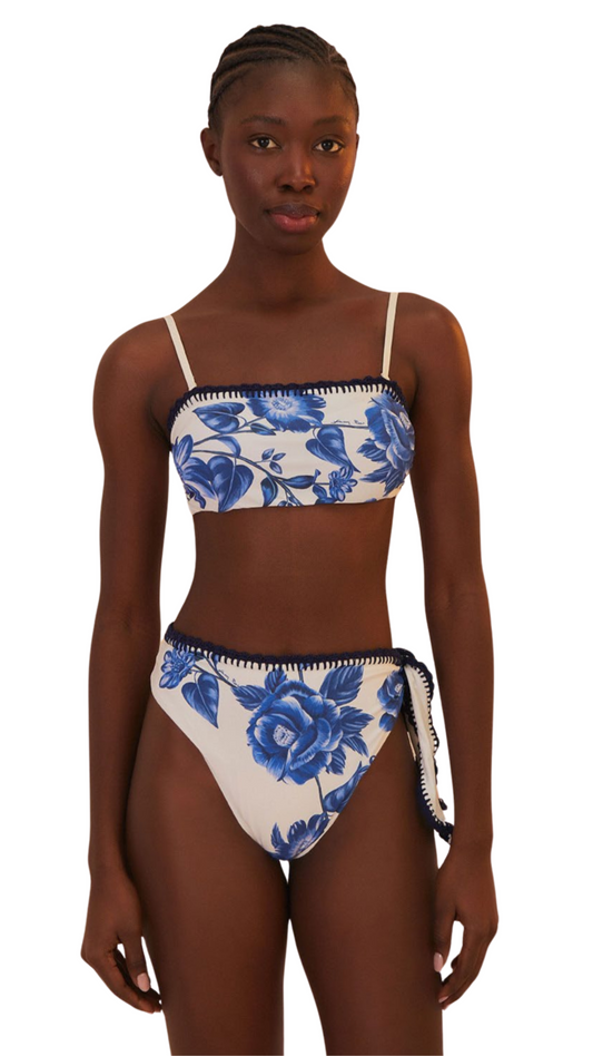 Blue Floral Cascade Bikin