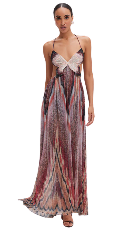 PAPILLON BUTTERFLY MAXI DRESS BLACK (RUNWAY)
