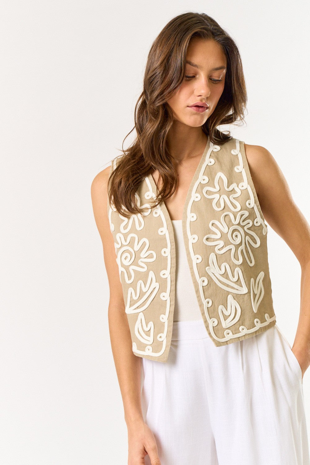 Jina Denim Set-Beige