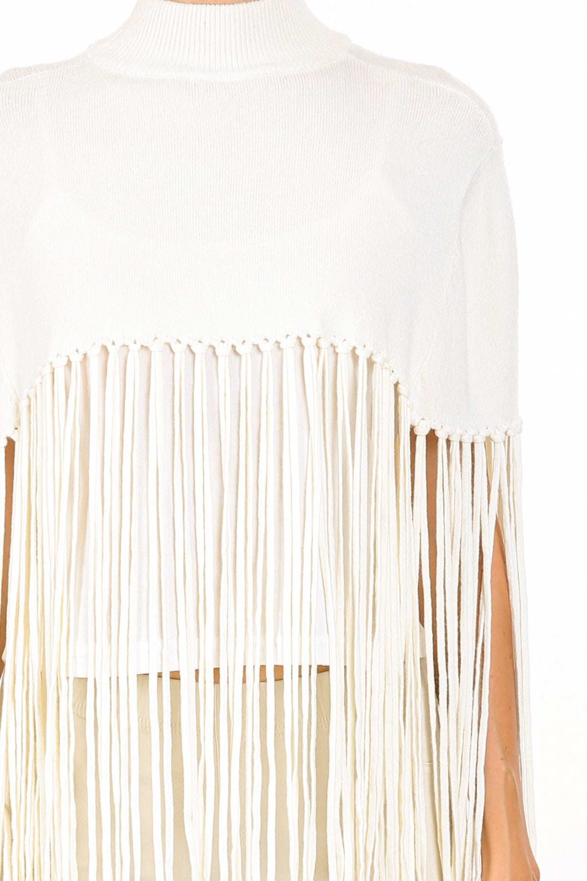 White Fringy Sweater