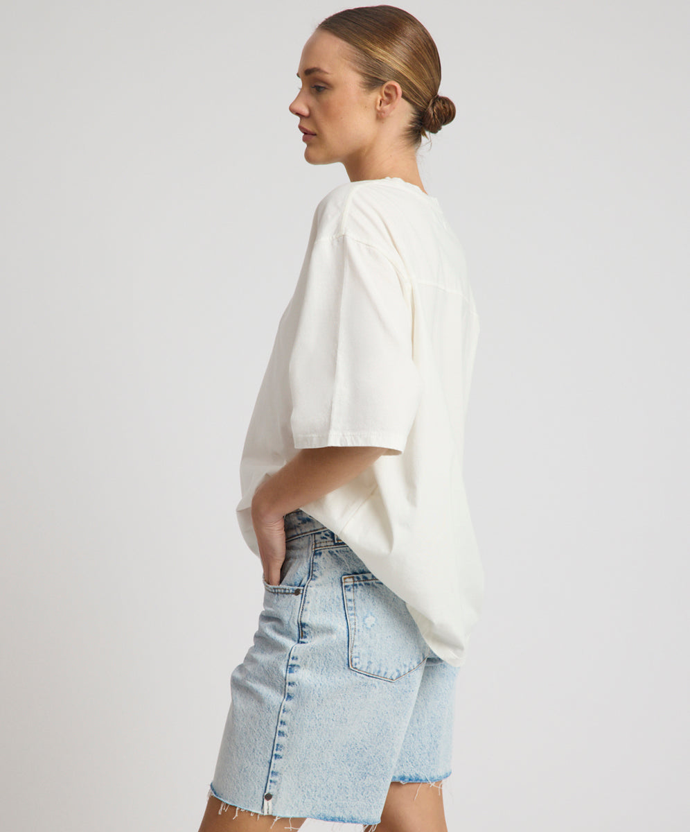 Jackson Mid Waist Wide Leg Shorts - Whisper Blue