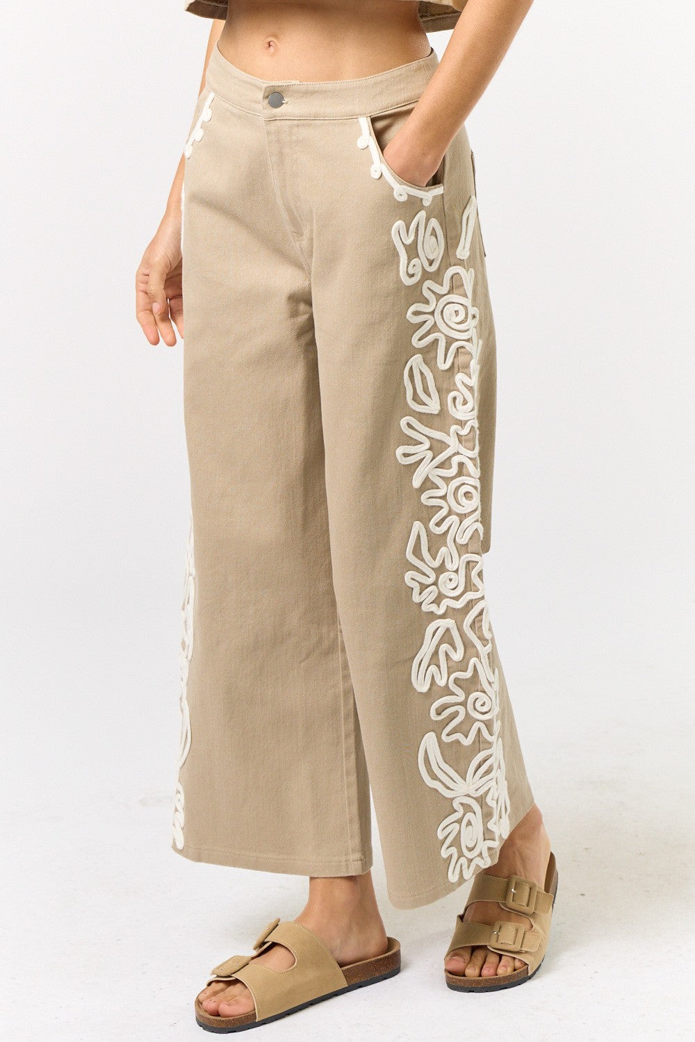 Jina Denim Set-Beige