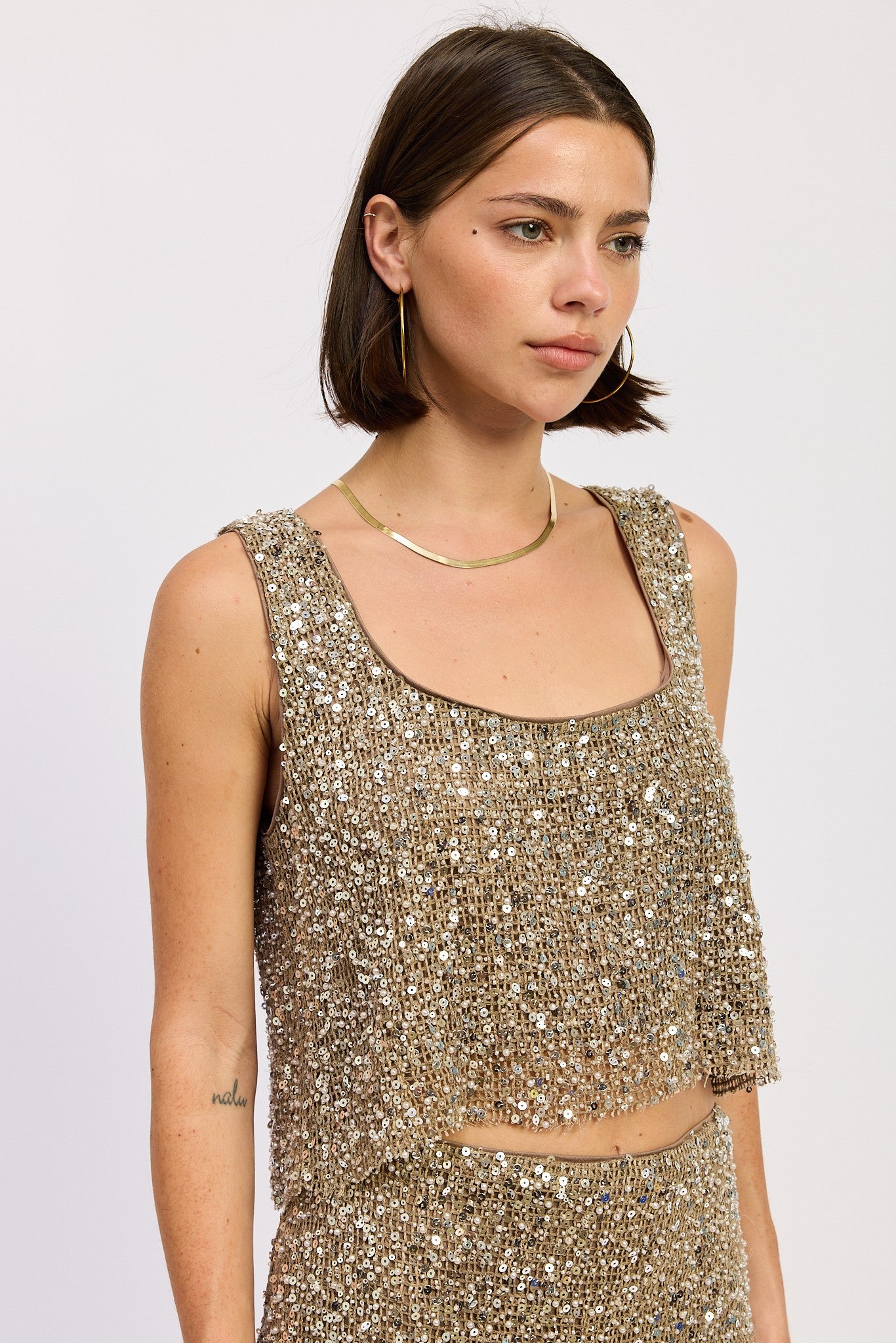 Gold Sequin Two-Piece Set