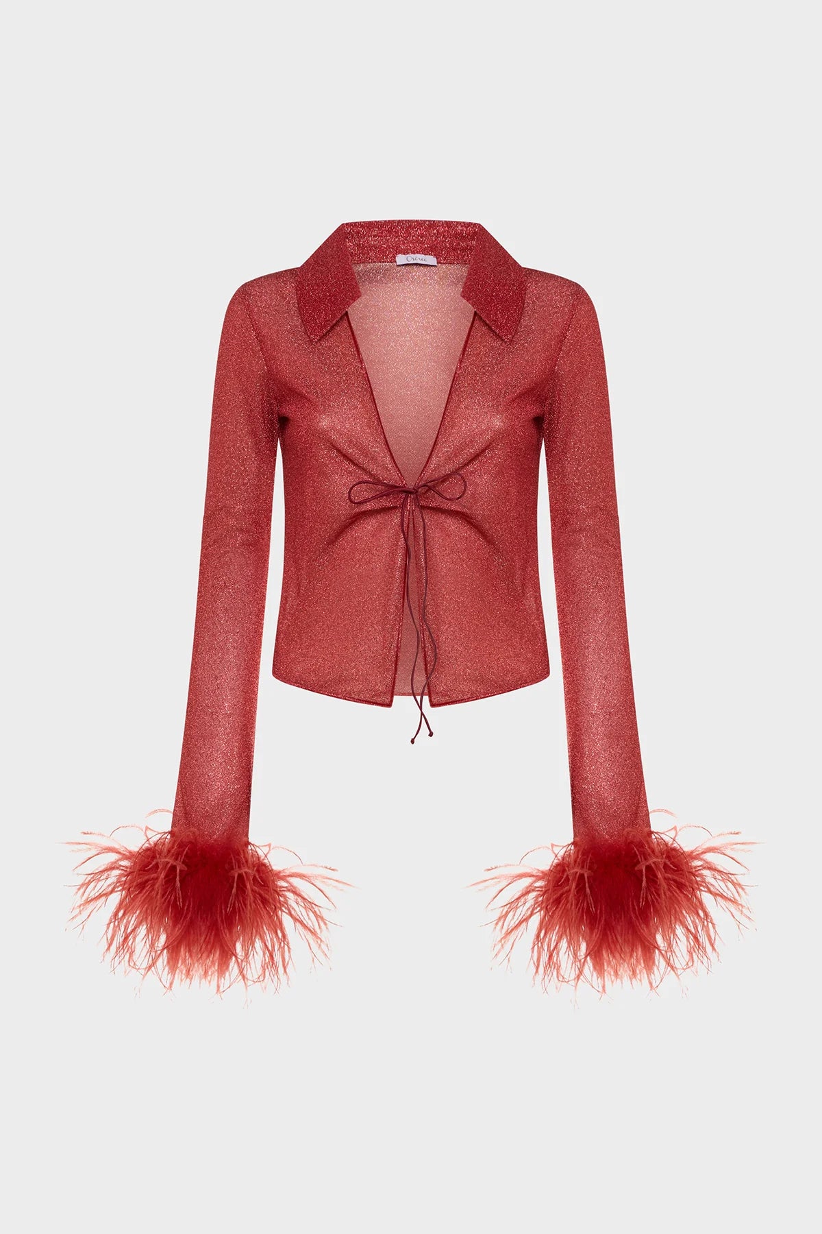 LUMIÈRE PLUMAGE SLIM SHIRT & PANTS SET -Coral