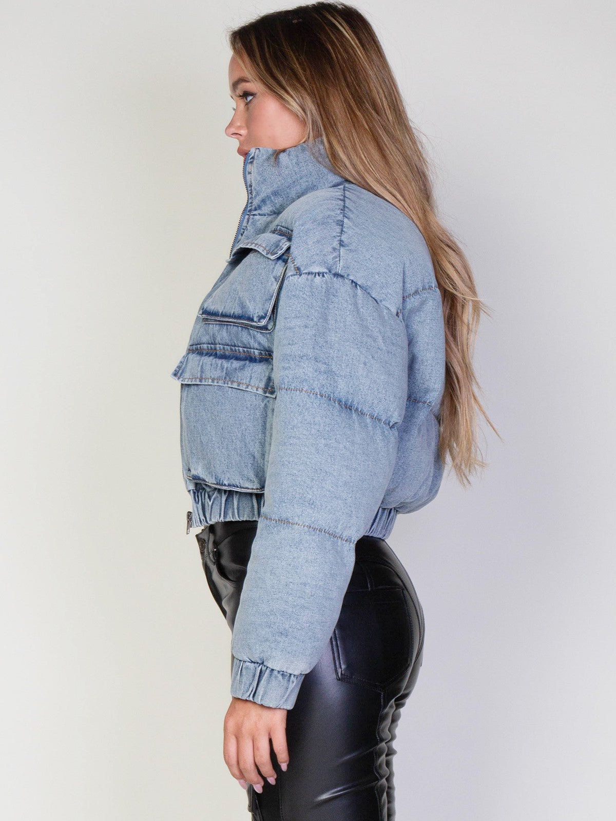 Denim Puffer Jacket