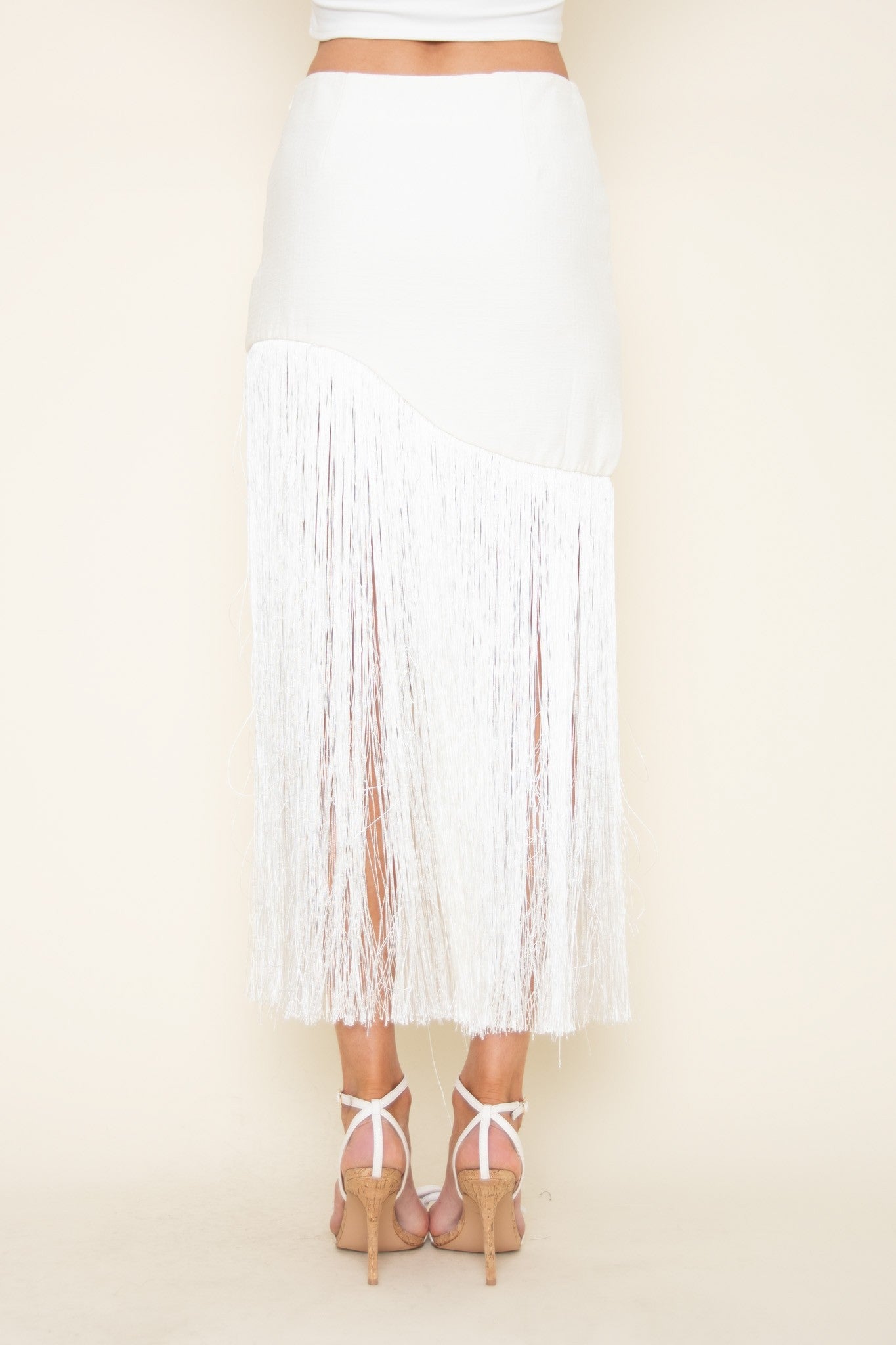 Danny Fringes skirt-white
