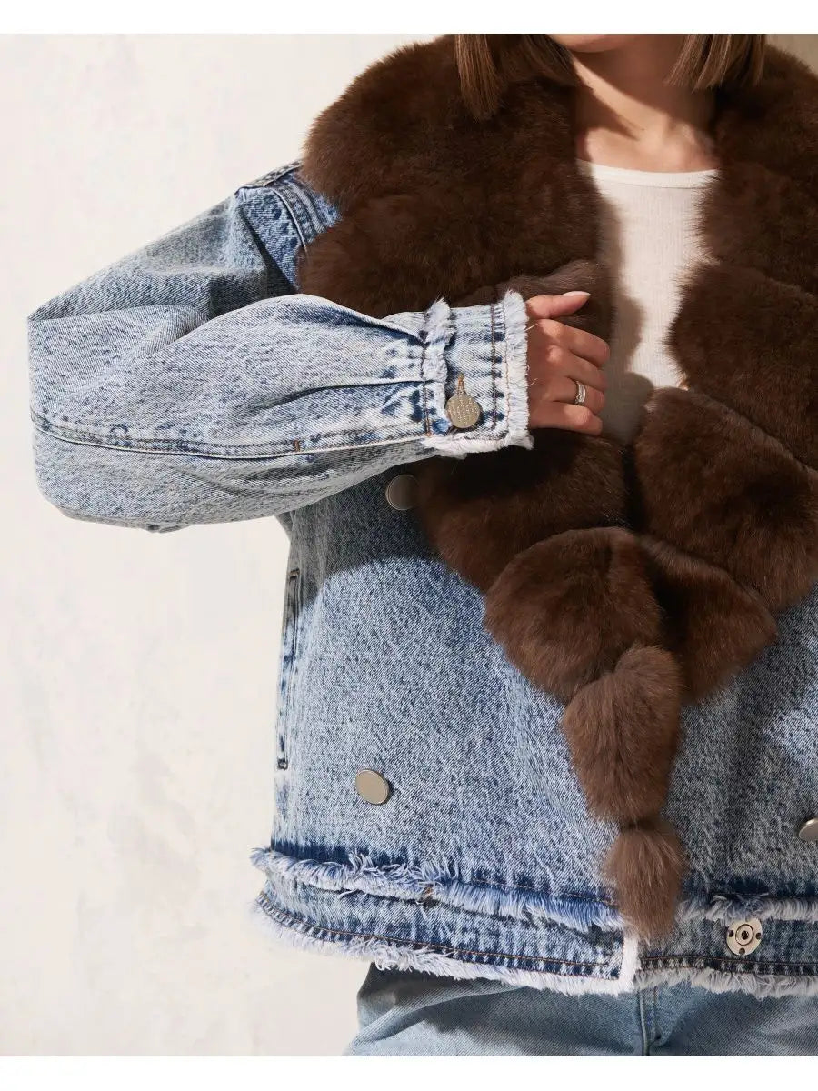 The Arctic Fox Fur Denim Jacket