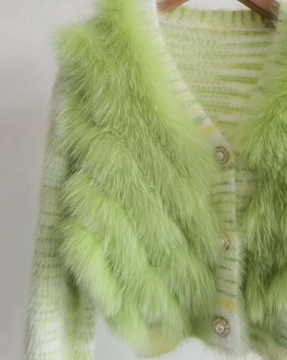 Dimi Fox  Cardigan- Light Green