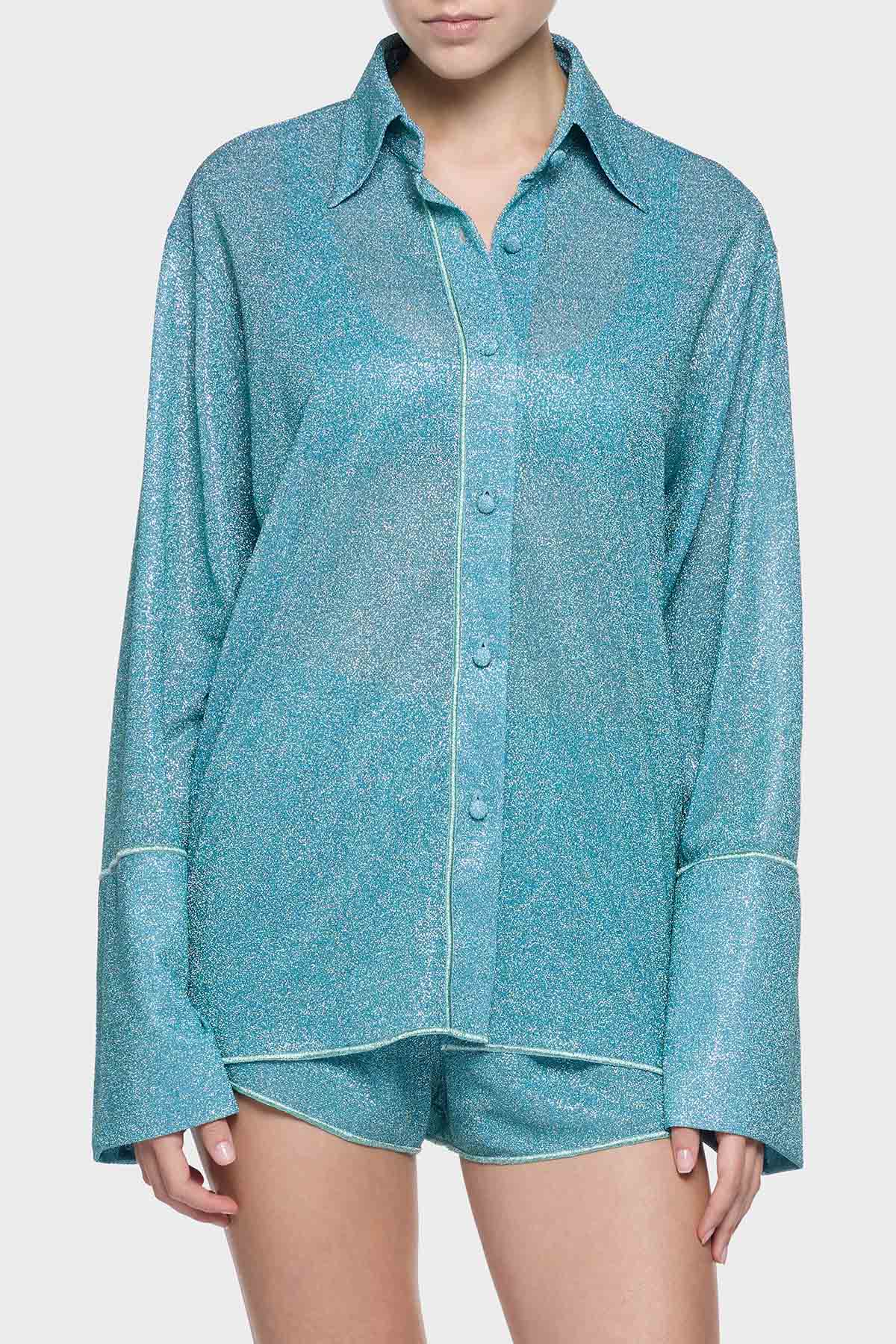LUMIÈRE SHIRT & PLUMAGE PANTS SET - Sea Turquoise