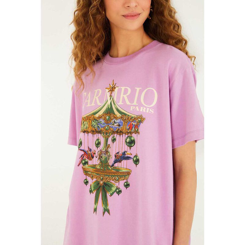 Lilac Paris Carousel Organic Cotton T-Shirt