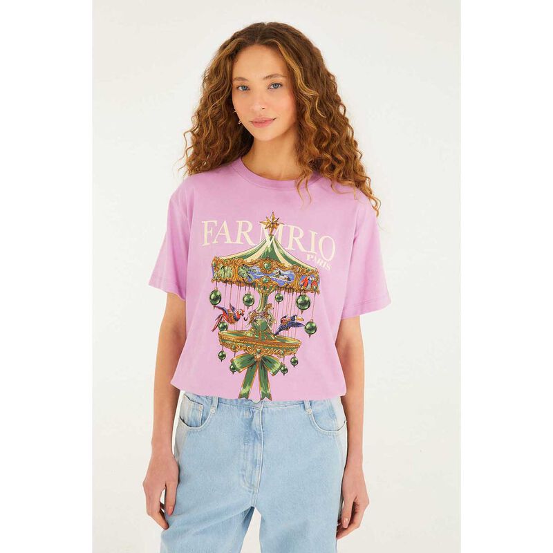 Lilac Paris Carousel Organic Cotton T-Shirt
