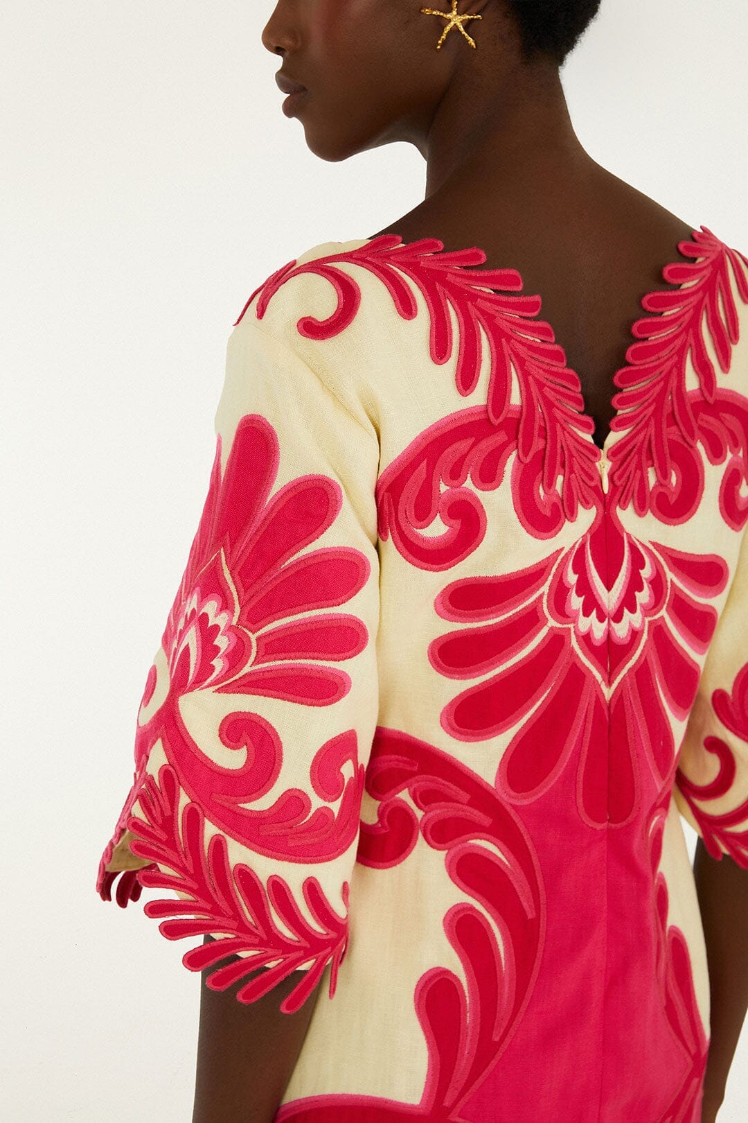 Spring Arabesc Embroidered Mini Dress