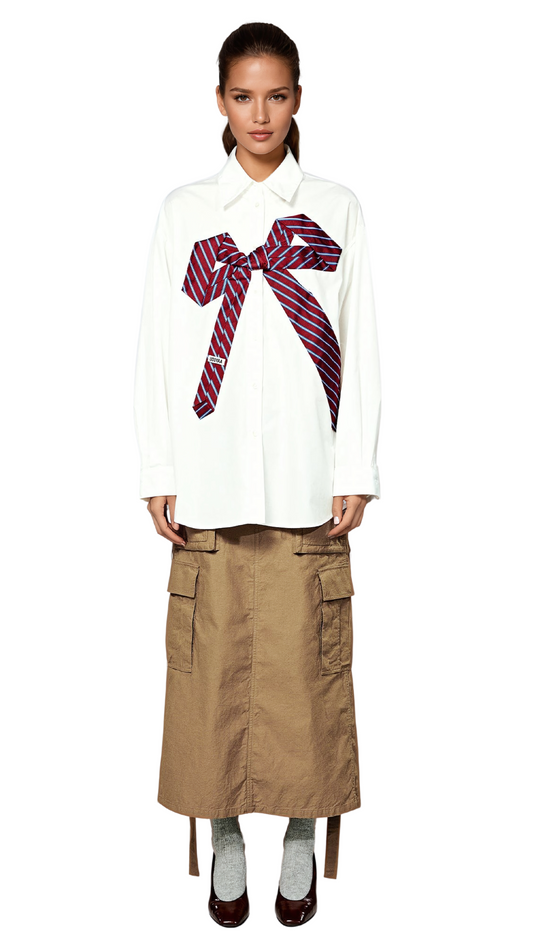 Tie Shirt-White