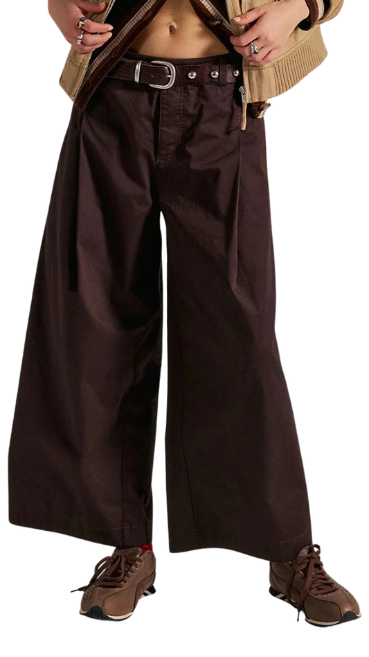Silverlake Wide-Leg Chino Trousers-Chocolatier