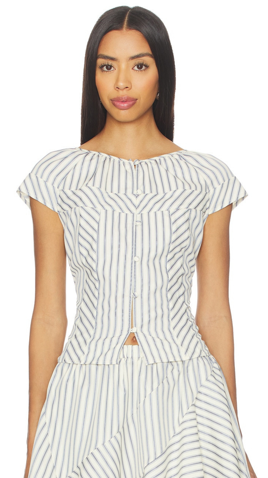 Norina Top - Oxford Stripe