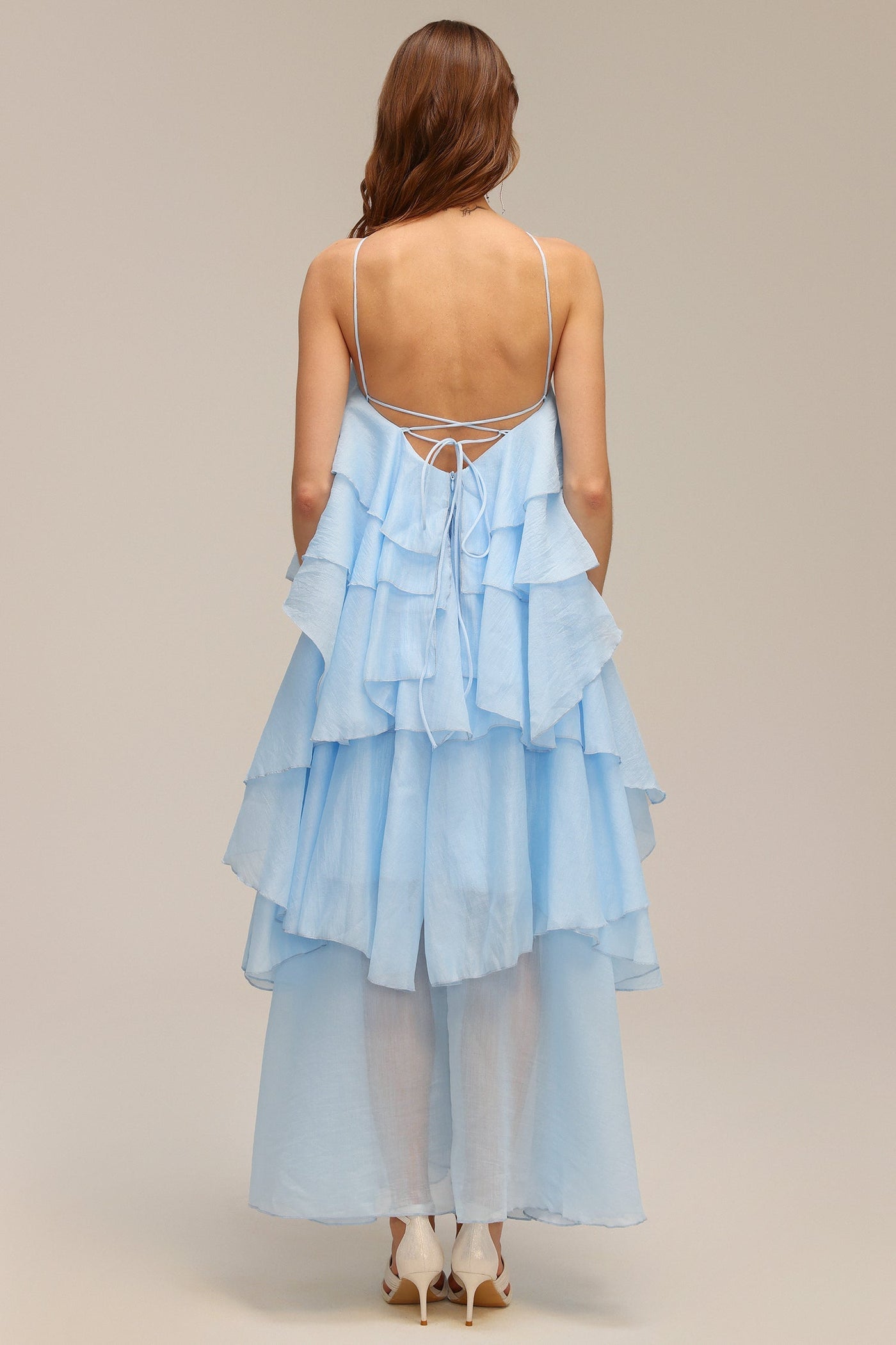 Sky Blossom Tiered Maxi Dress