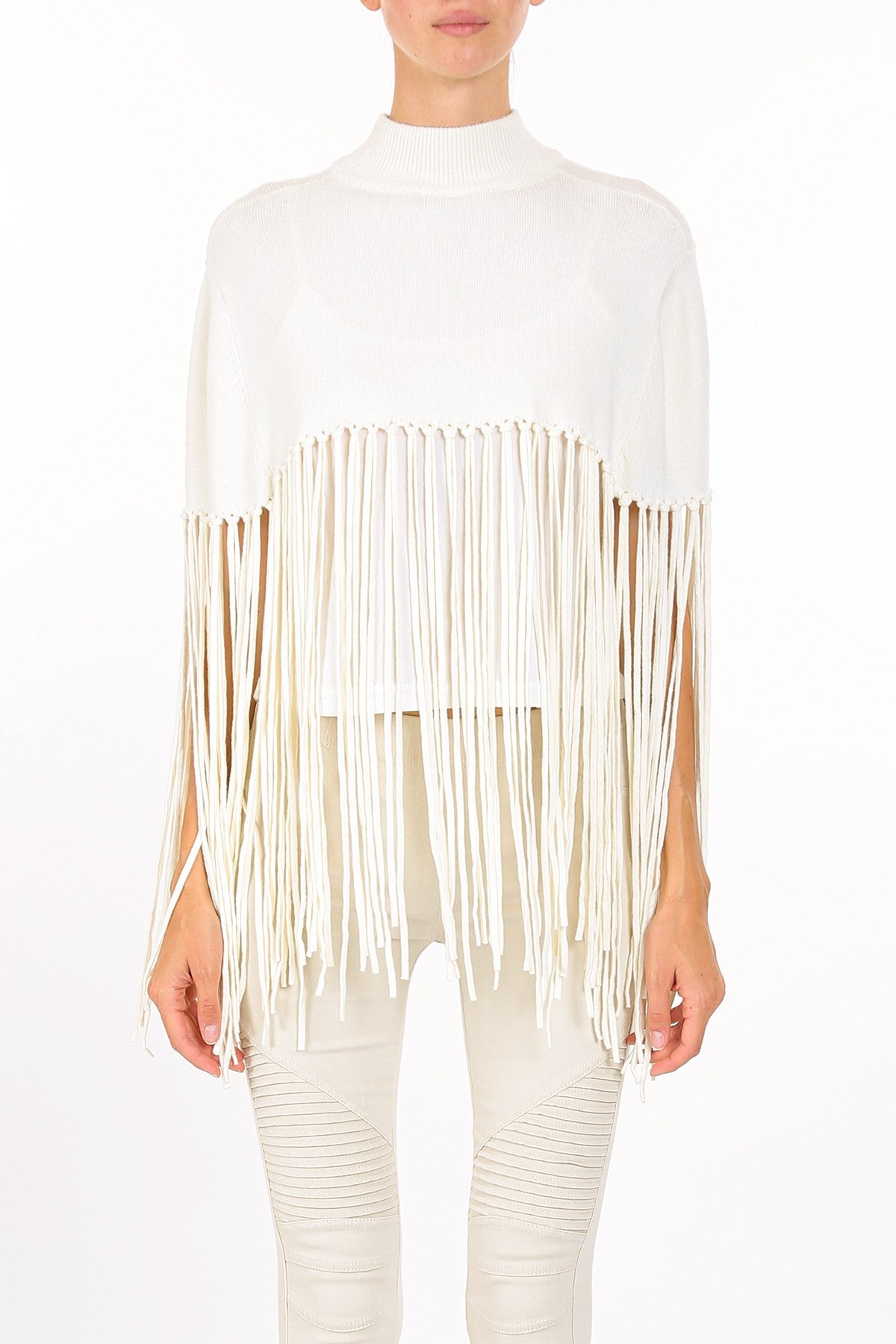 White Fringy Sweater