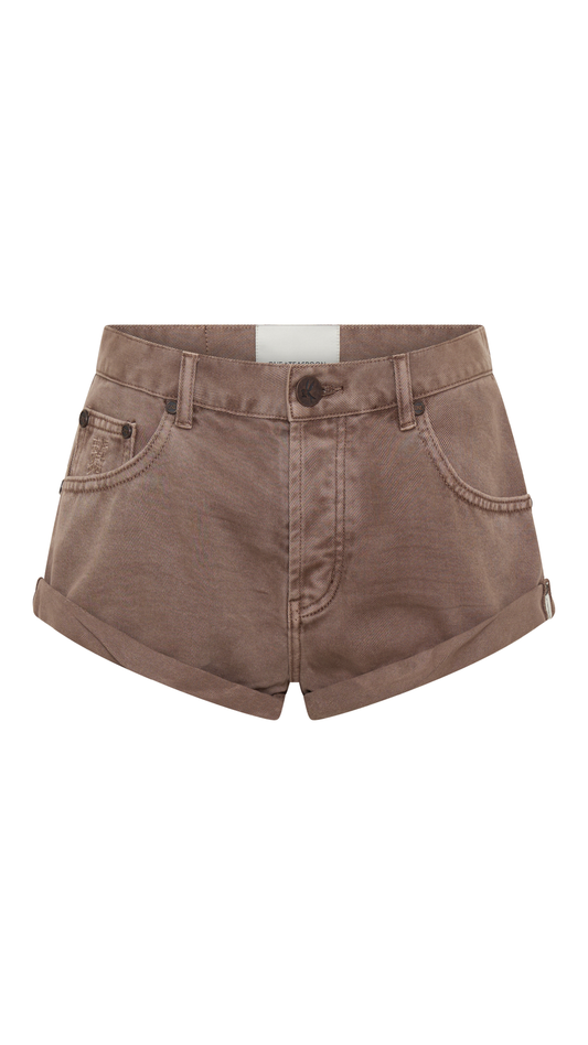 Bandits Low Waist Denim Shorts - Espresso Brown