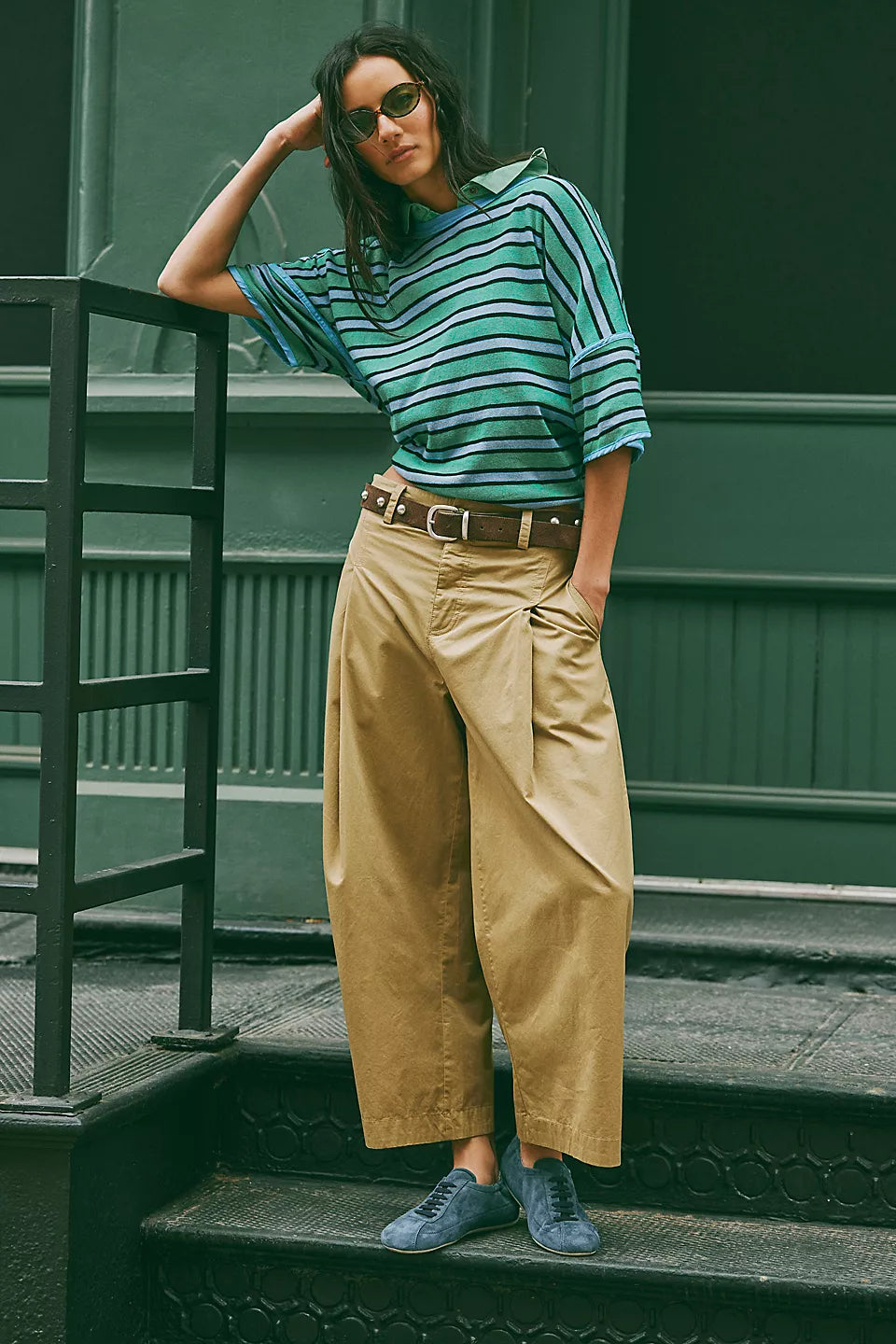 Silverlake Wide-Leg Chino Trousers-Dill Seed
