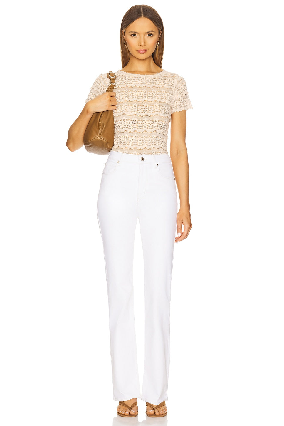 Angelina Lace Tee-Tea