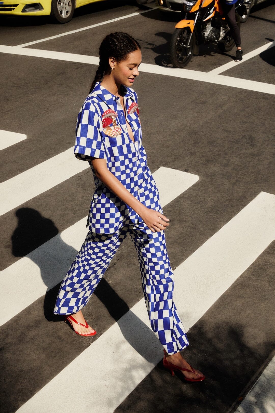 Blue Dream Checkered Pants Set