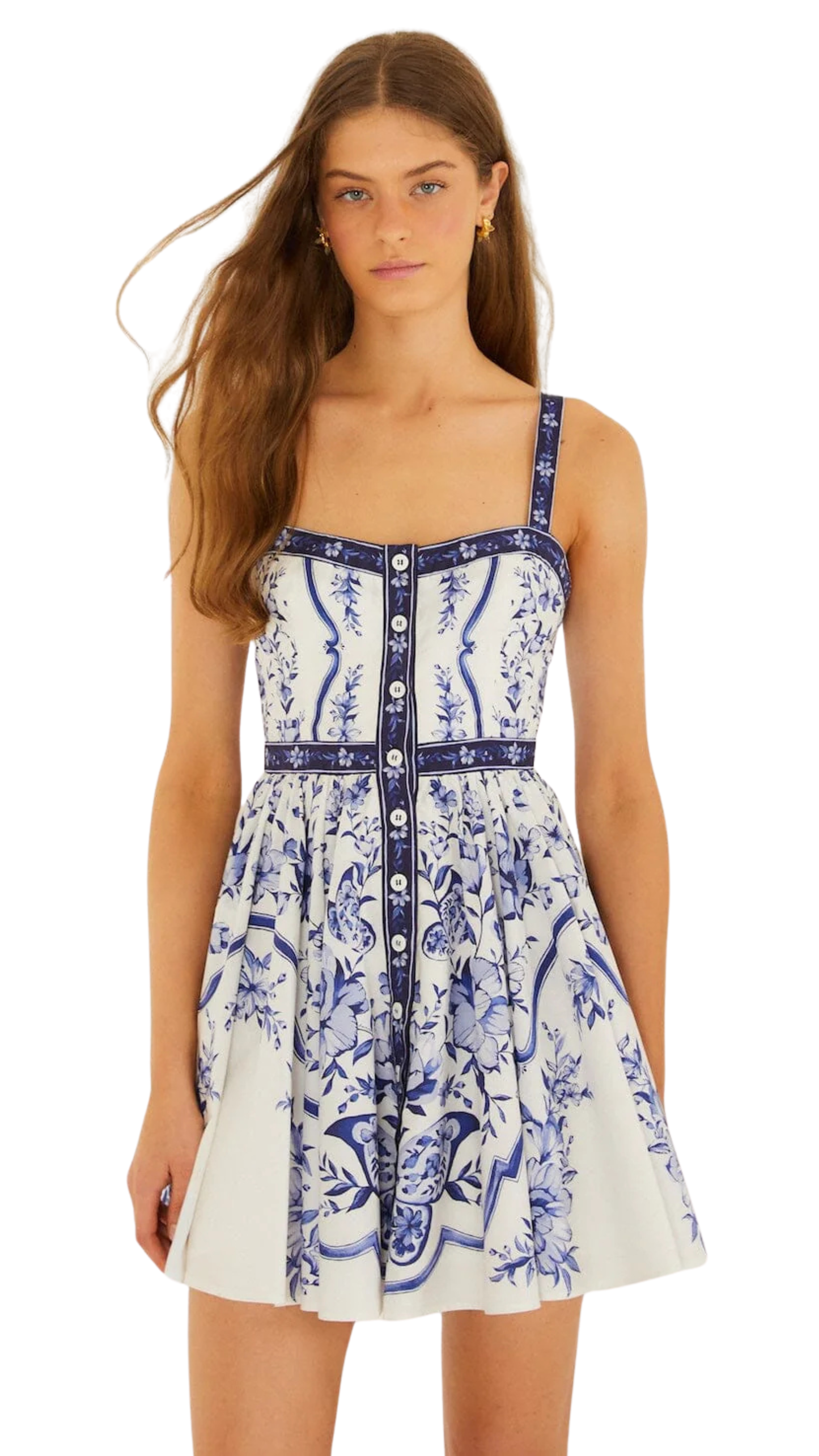 Off-White Porcelain Garden Mini Dress