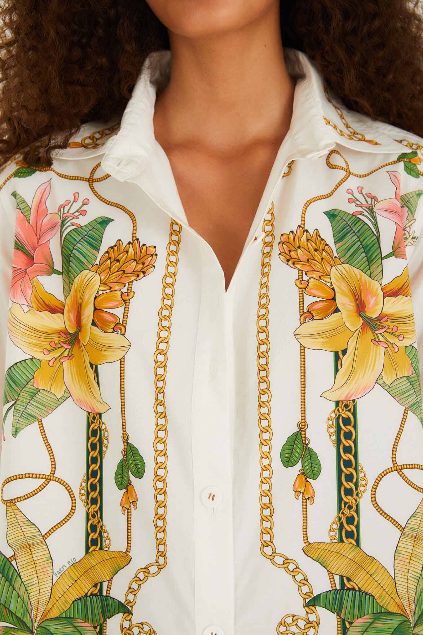 Tropical Royalty Off-White Pants Set