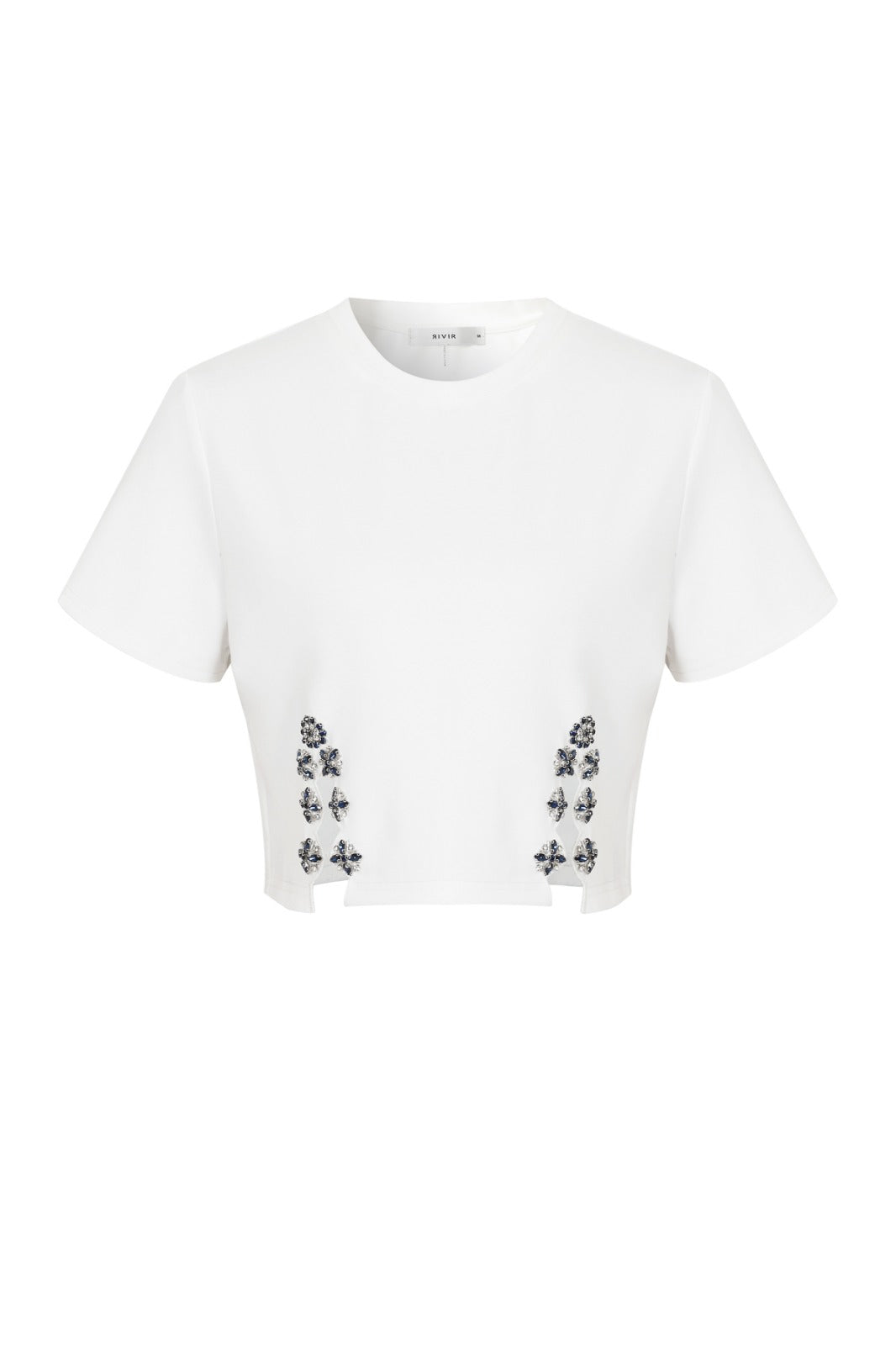 Juliana Embellished Crop Top - White