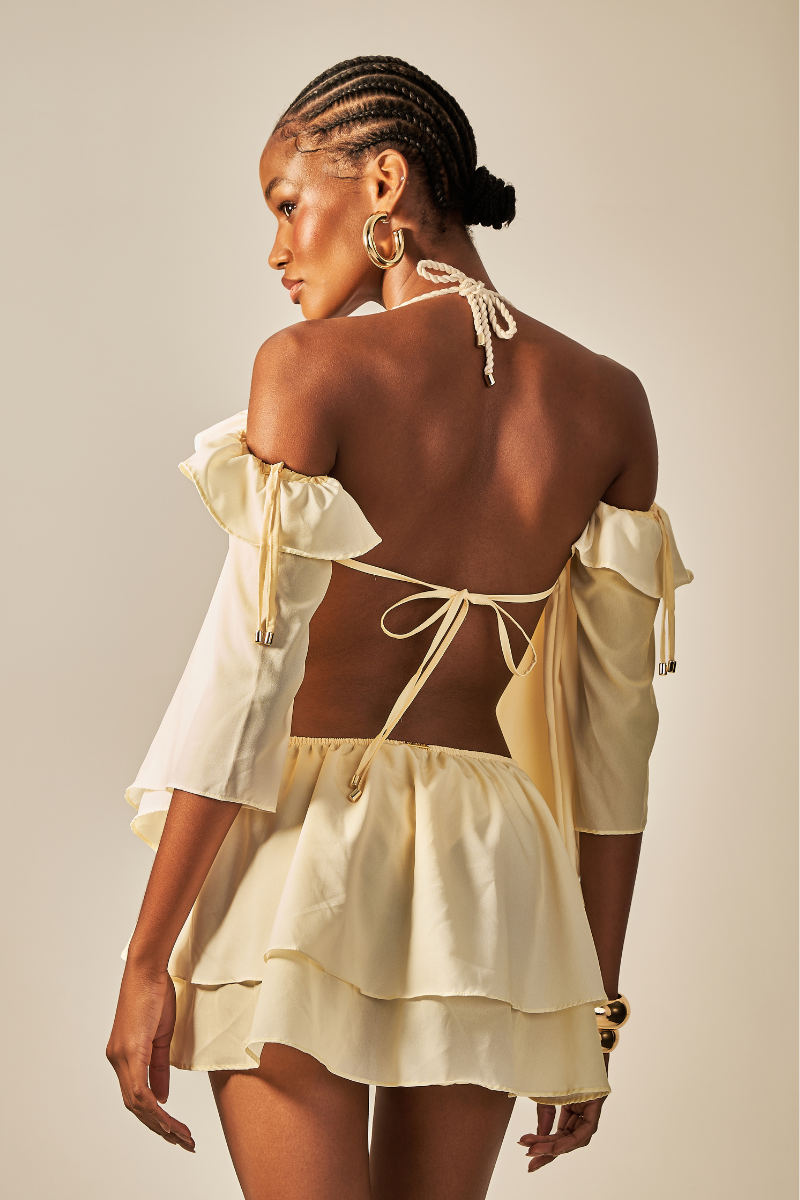 ALEX DRESS WITH YELLOW GRADIENT PRINT