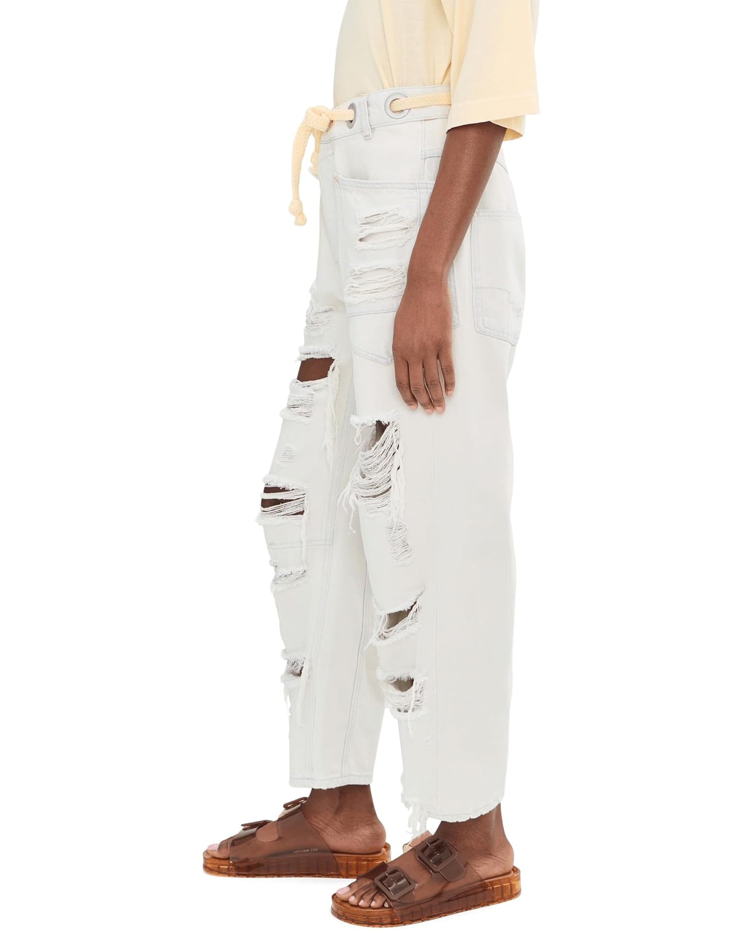 Moxie Low Slung Pull On Barrel Wide Leg-Sea Mist