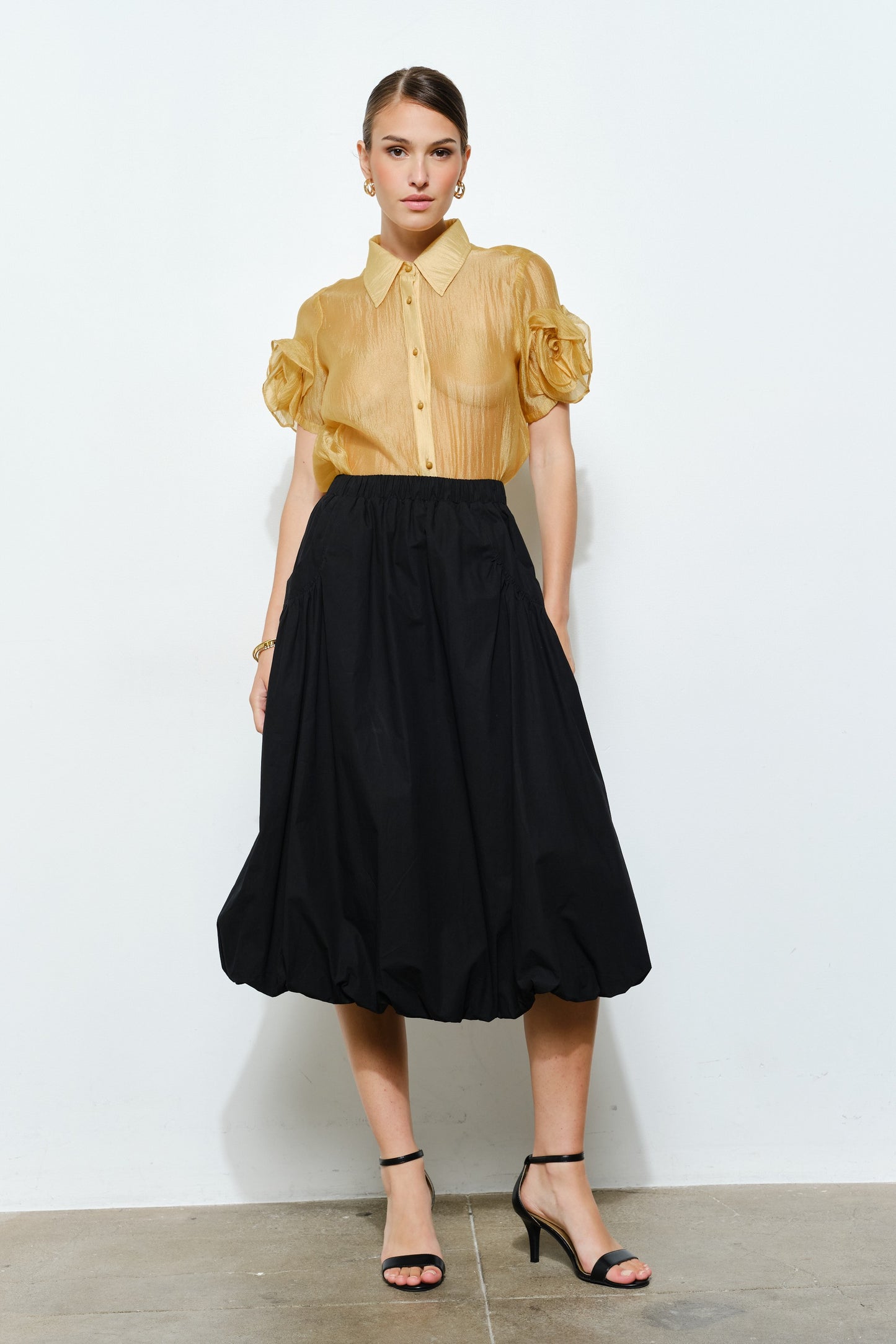 Golden Bloom Rosette Blouse