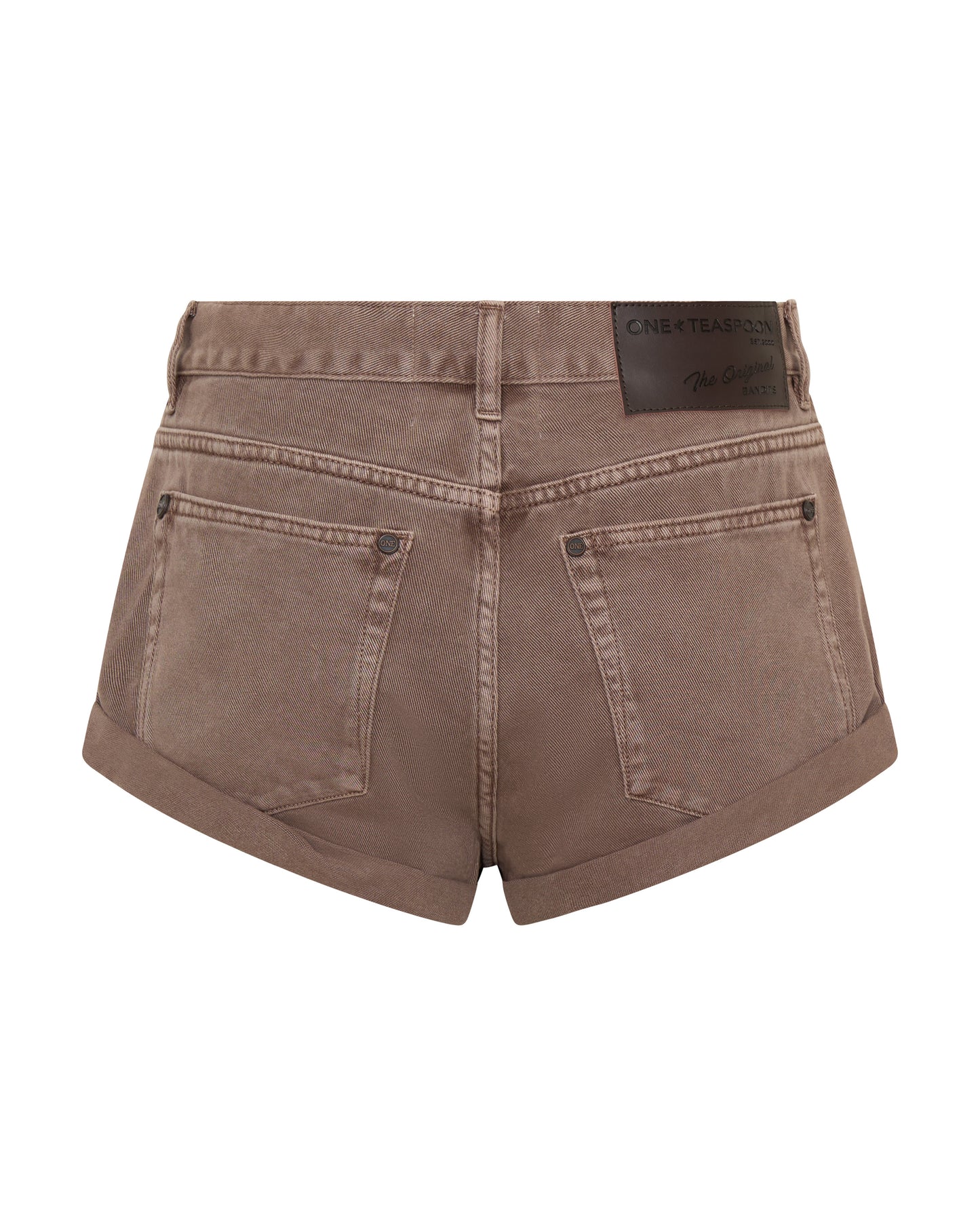 Bandits Low Waist Denim Shorts - Espresso Brown
