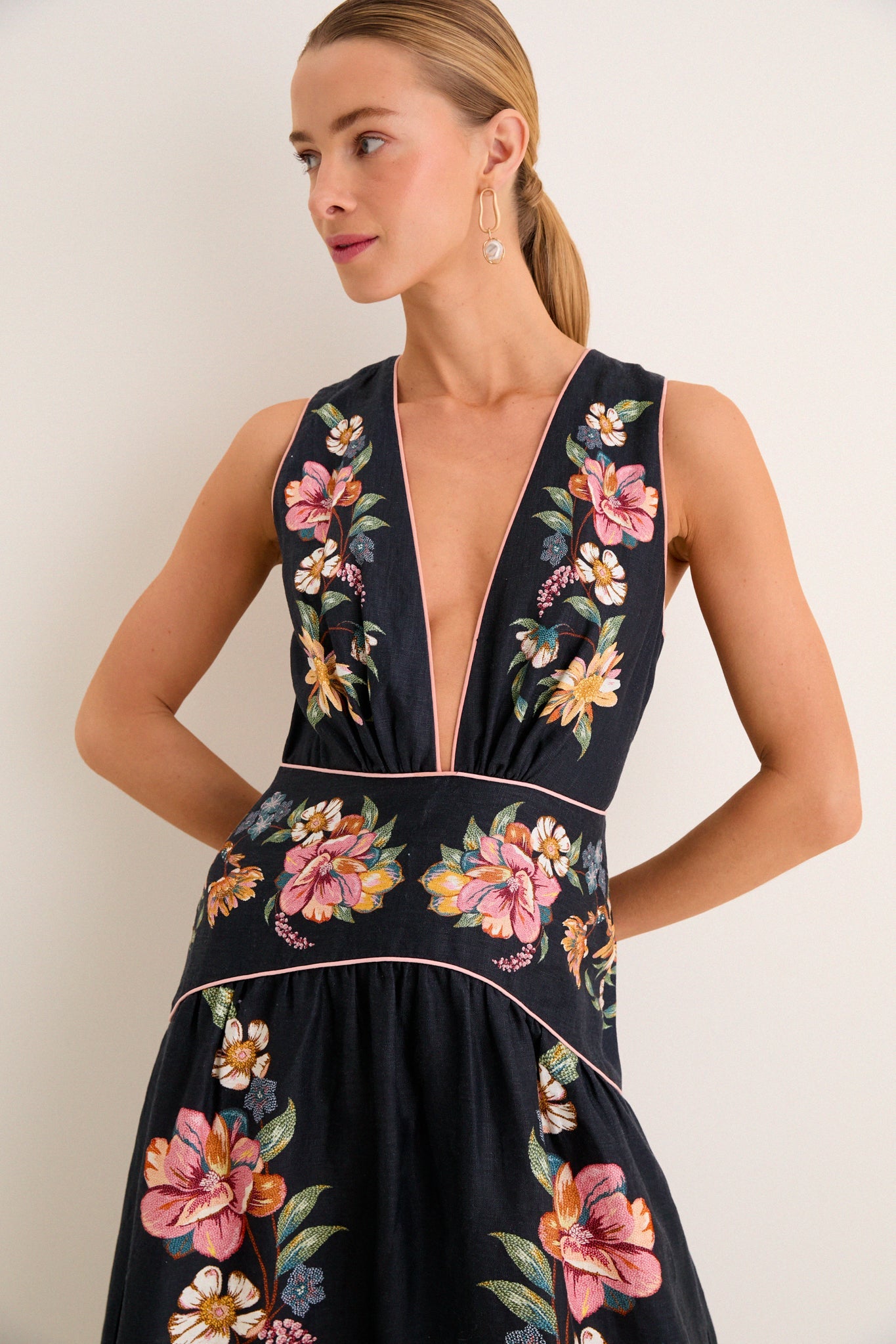 Dark Blue Maira Floral Dress