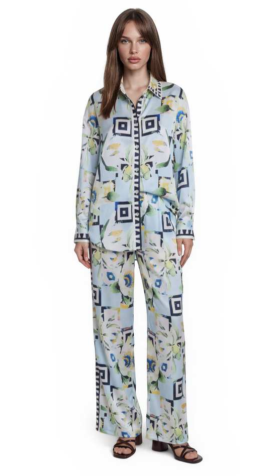 Geo Bloom Shirt Set