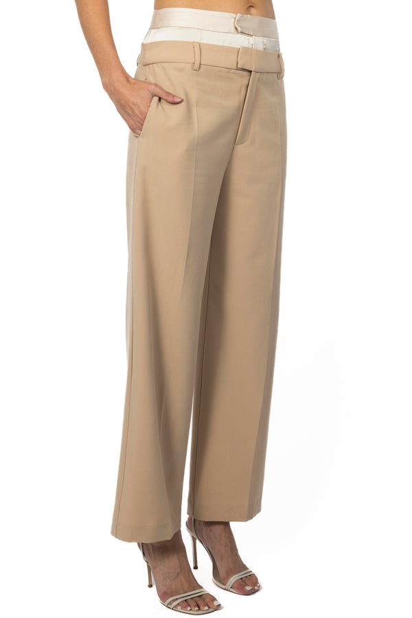 Dual waiste satin pants