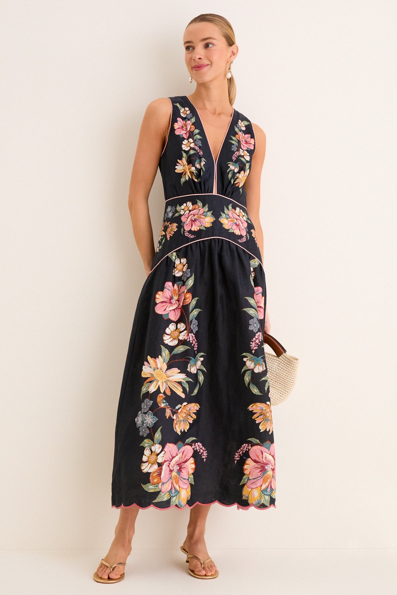 Dark Blue Maira Floral Dress