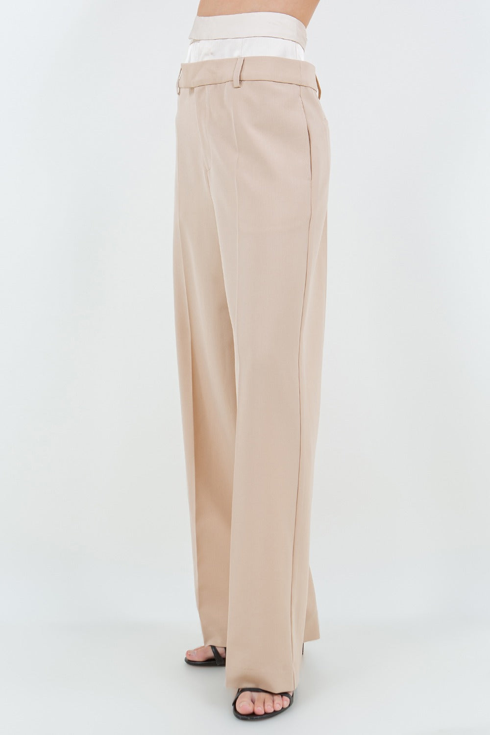 Dual waiste satin pants