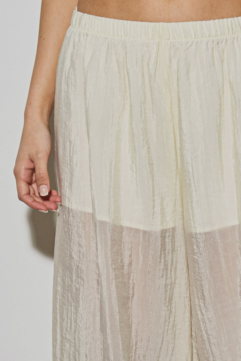 Ivory Sheer Organza Pants
