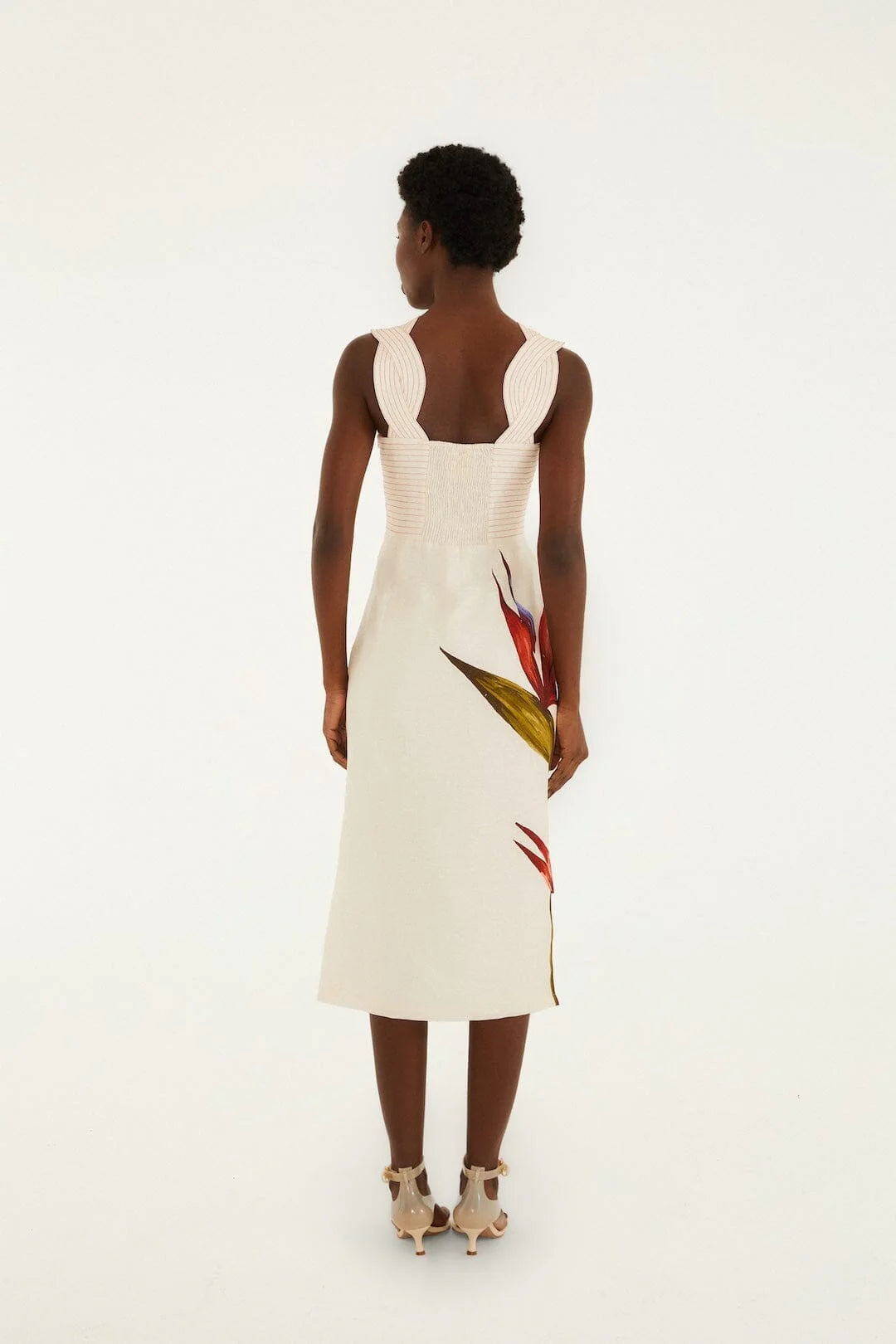 Sand Strelitzia Midi Dress