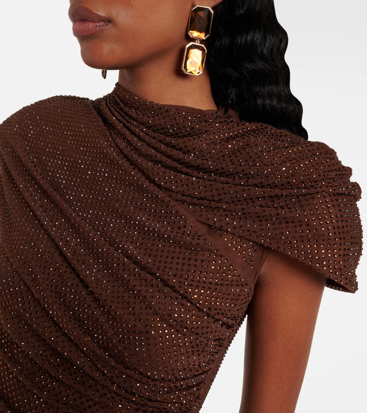 The Mesmerize Rhinestone Draped Top
