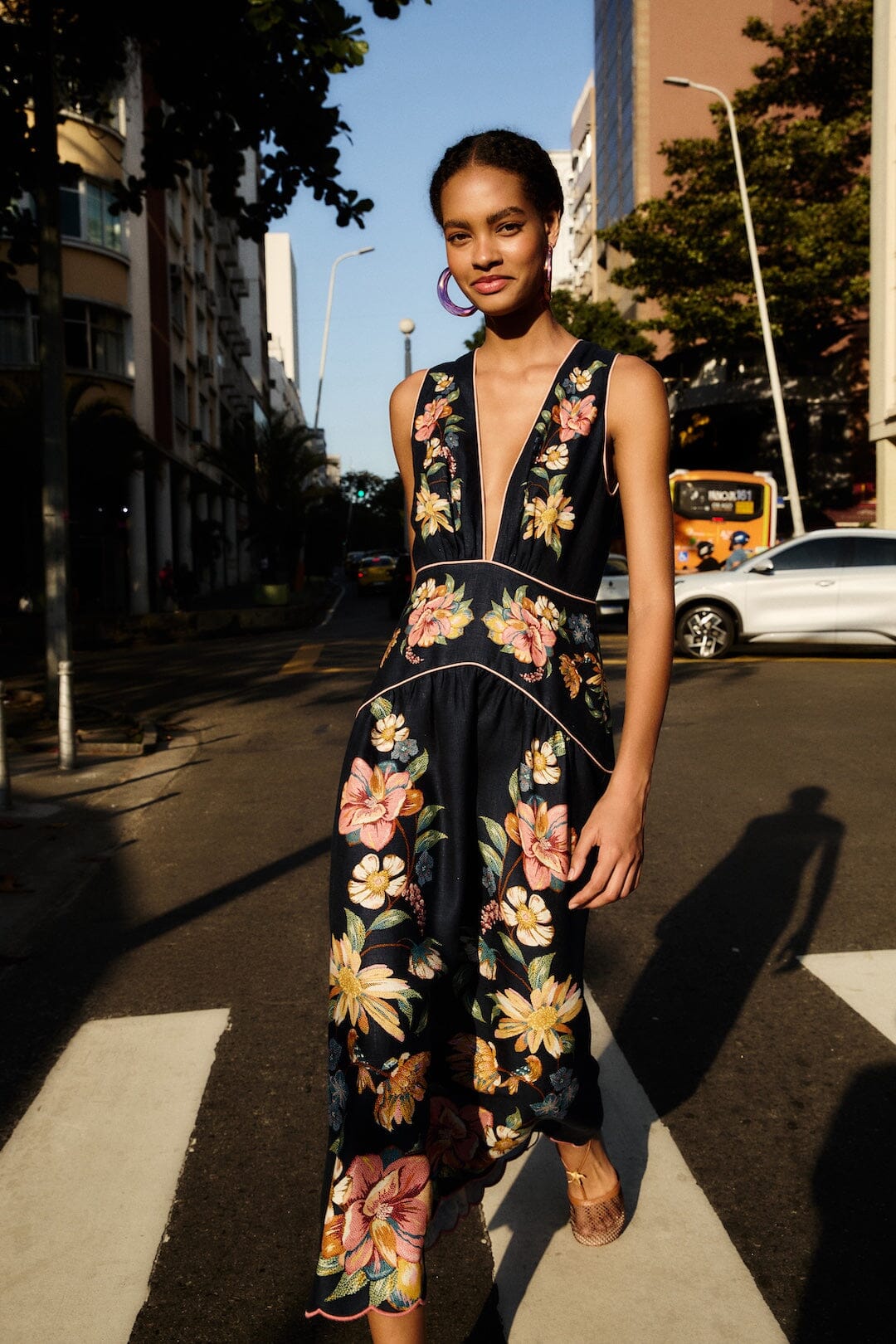 Dark Blue Maira Floral Dress