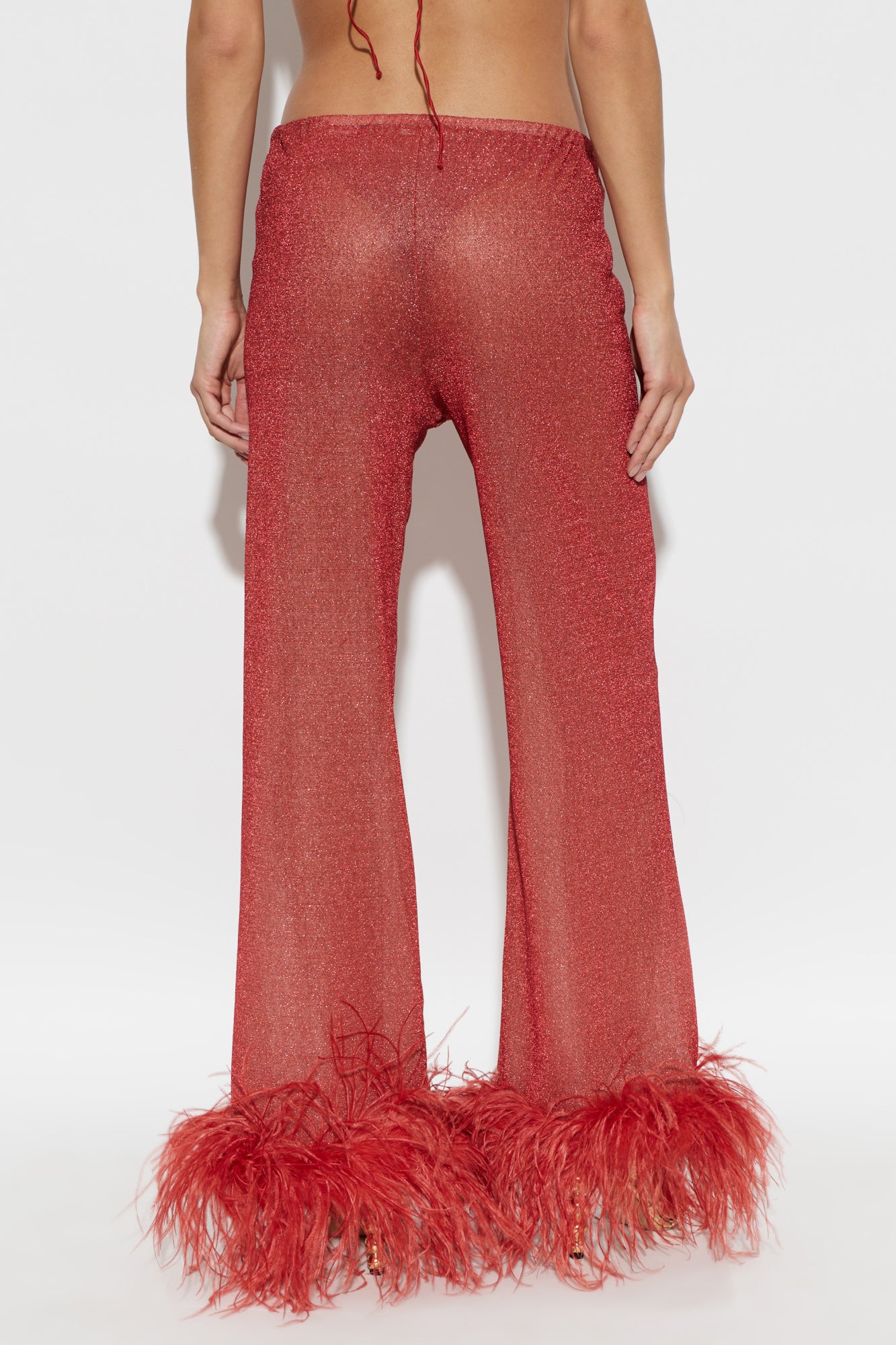 LUMIÈRE PLUMAGE SLIM SHIRT & PANTS SET -Coral