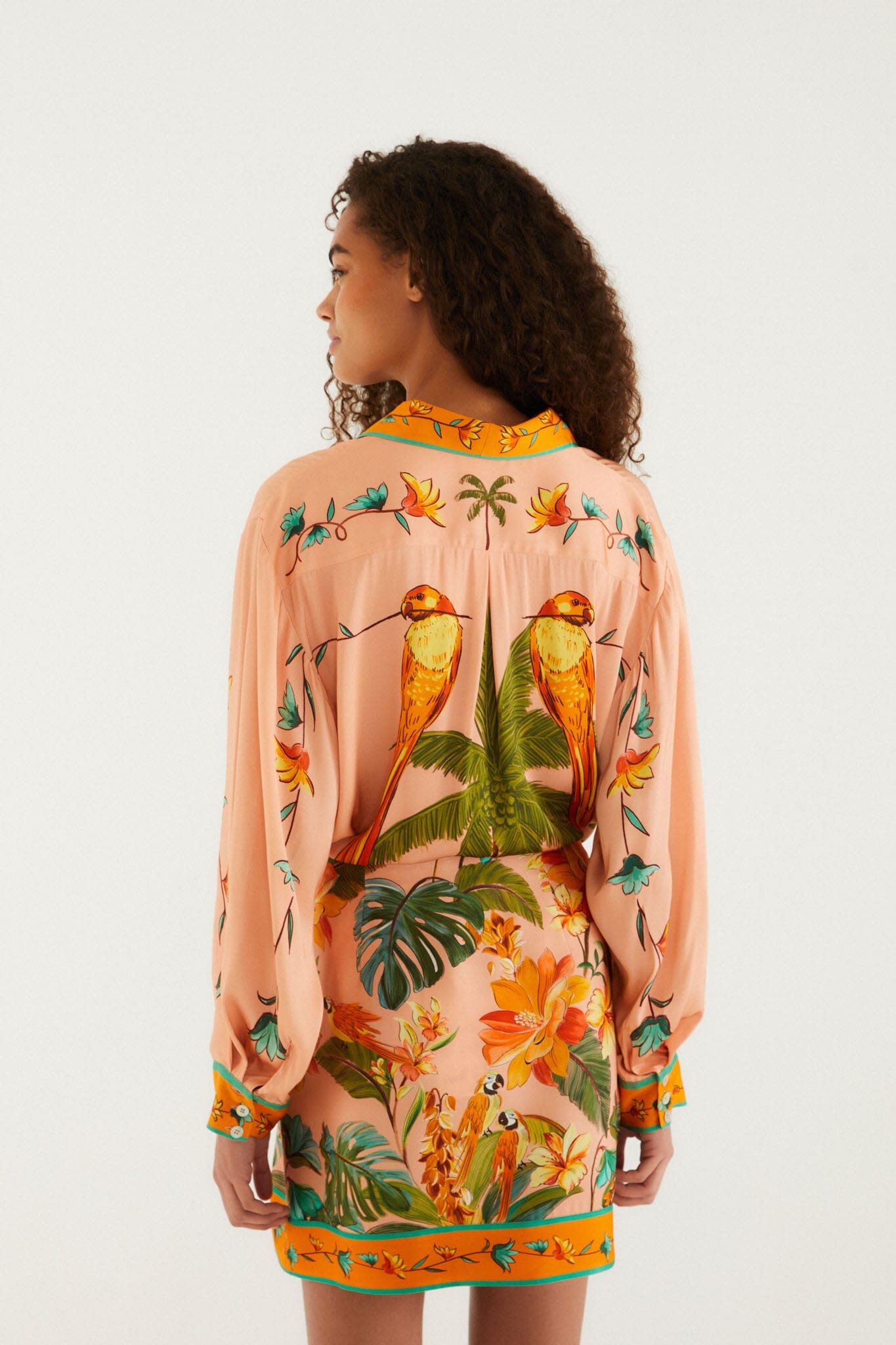 Multicolor Birds Mini Skirt Set